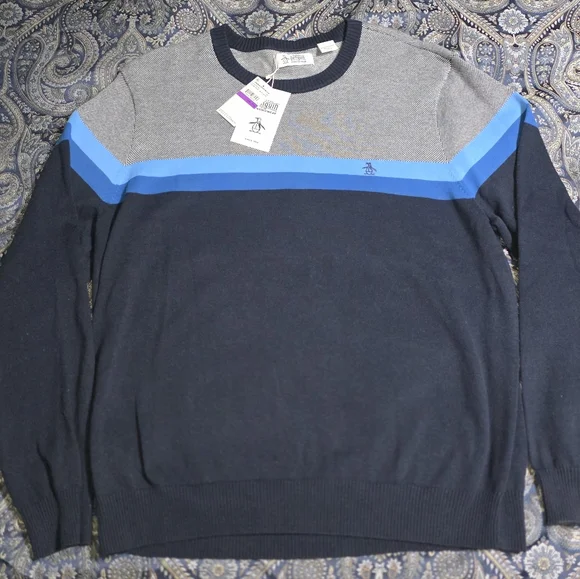 Original Penguin Azure Blue Sweater by Munsing Wear New - Picture 5 of 8